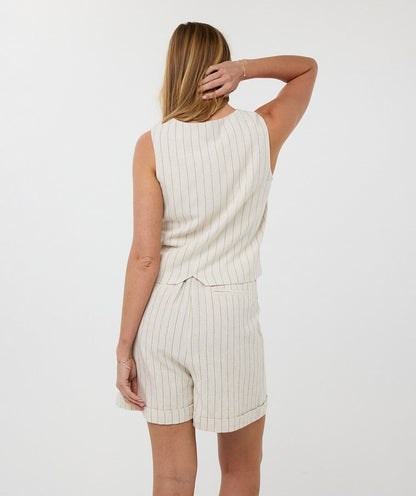 Linen Stripe Vest