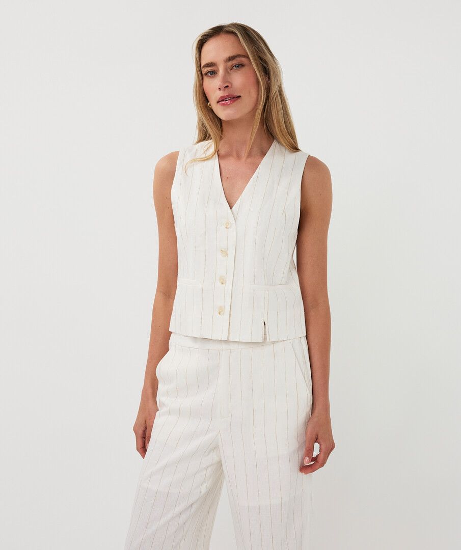 Gilet Linen Striped Vest