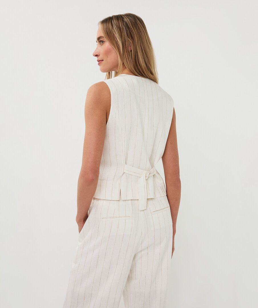 Gilet Linen Striped Vest