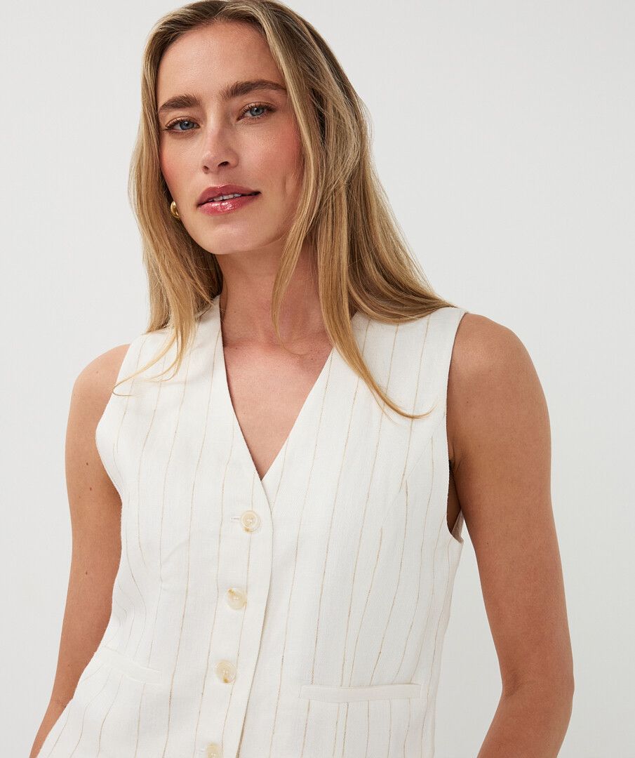 Gilet Linen Striped Vest