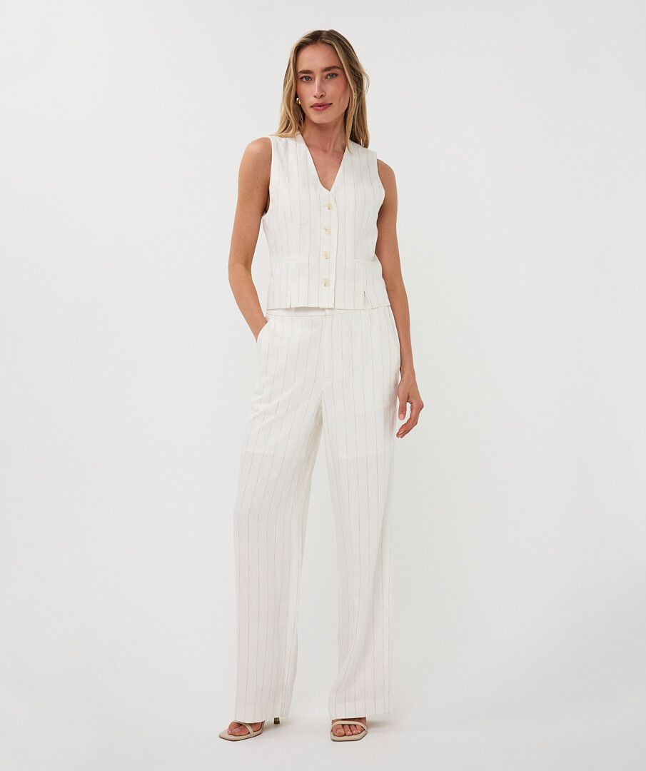 Gilet Linen Striped Vest