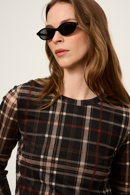 MESH 3/4 SLEEVE TOP
