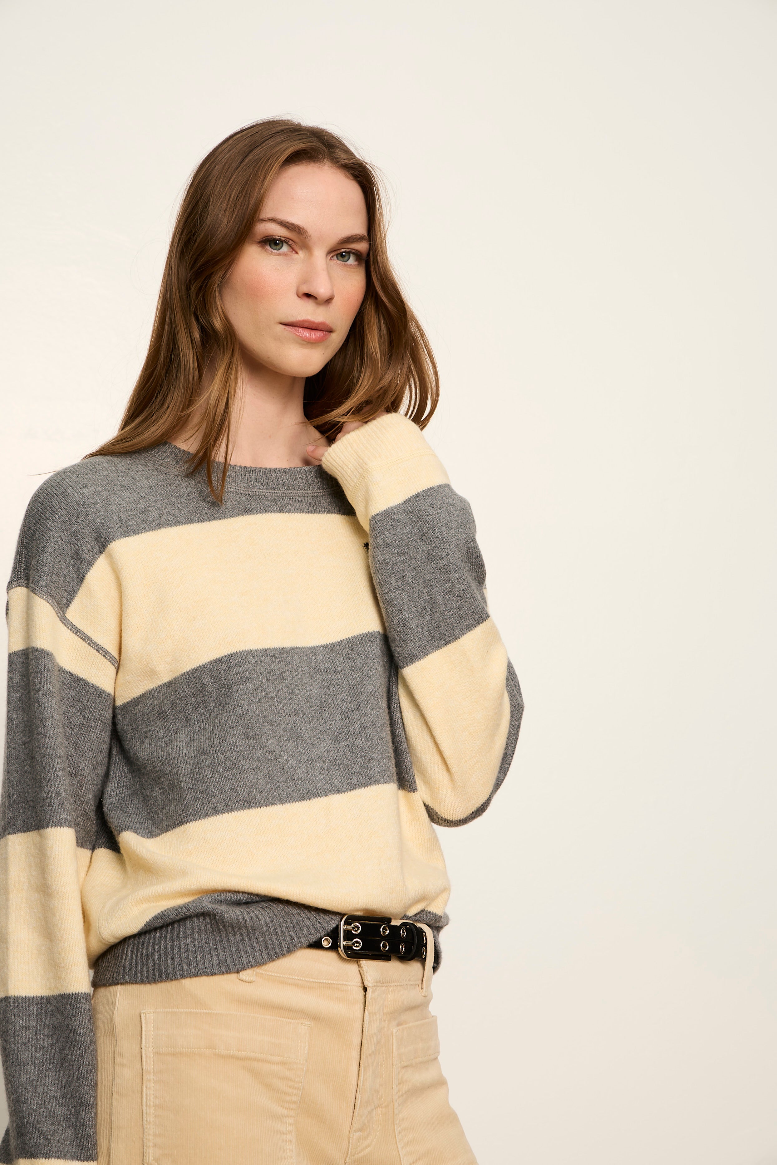 H. GREY/H. LIGHT GOLDIE STRIPE