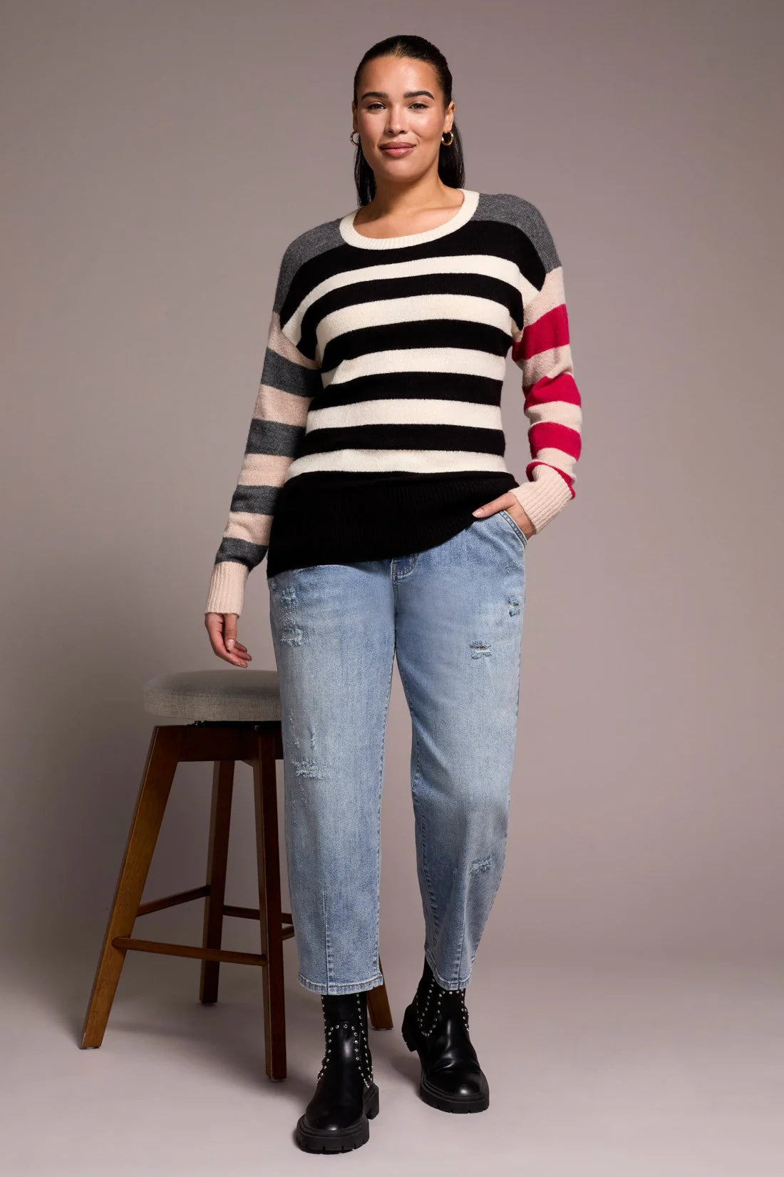 Boatneck Striped Sweater